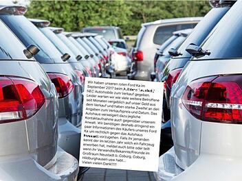 Mit einem Aufruf auf Facebook (eingeklinktes Foto) suchte eine Coburgerin den Käufer ihres Autos - denn der Händler, dem sie das Fahrzeug zum Verkauf anvertraut hatte, wollte keine Angaben zu dem Geschäft machen. Und das Geld rückte er auch nicht raus. Sven Krautwald, dpa