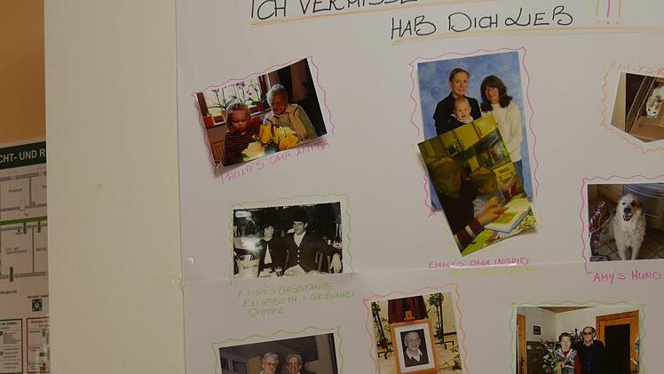 Ihre vertrauten und geliebten Menschen und Tiere haben die Kindergartenkinder auf ihrer Erinnerungstafel nun auch im Kindergartenalltag zum Anschauen.Manja von Nida