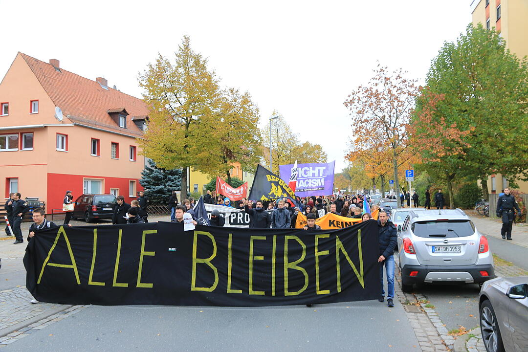 Linke Demo gegen Balkanzentrum Bamberg
