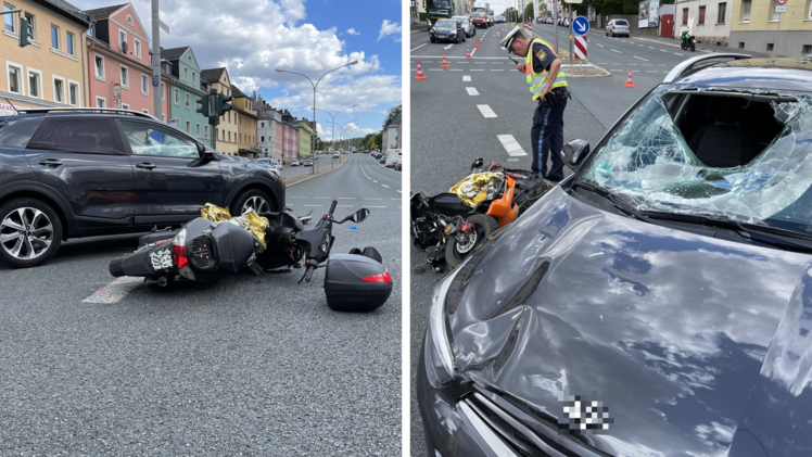 Hof: Motorradfahrer bei Crash schwer verletzt