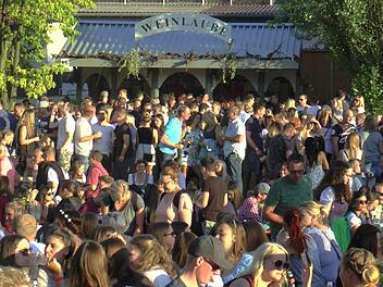 An vier Tagen wird in Sand zum Jubiläums-Weinfest fröhlich gefeiert. Foto: Christian Licha
