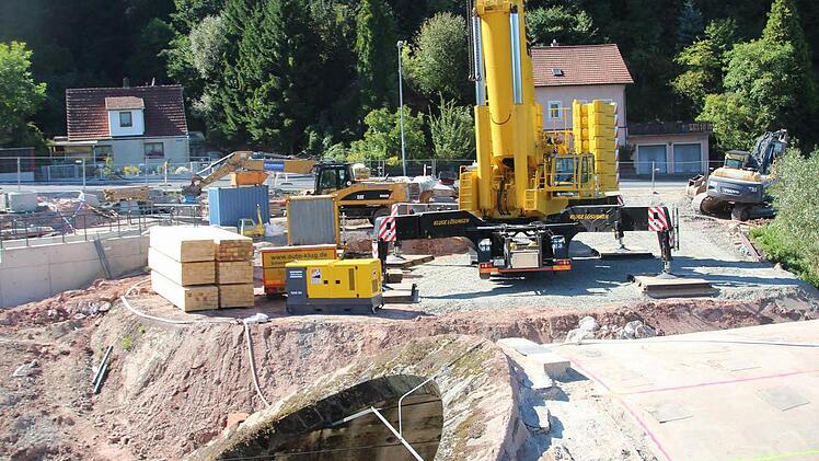 Der 500-Tonnen-Kran wartet auf seinen Einsatz. Foto: Friedwald Schedel