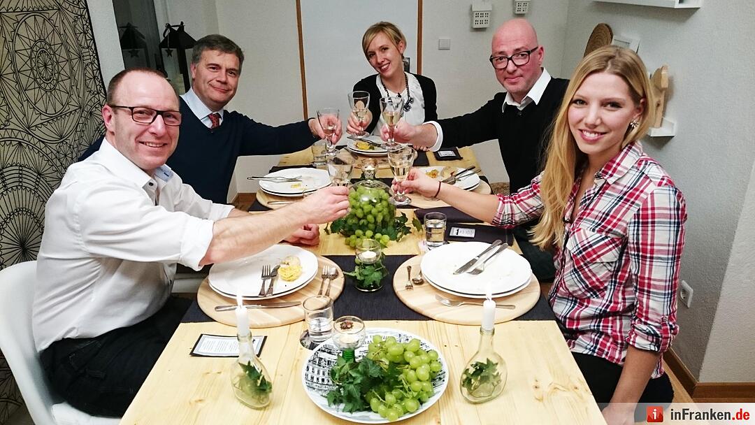 V.l.: Kristian, Bernhard, Gastgeberin Anne-Kathrin, Lutz und Sarah.