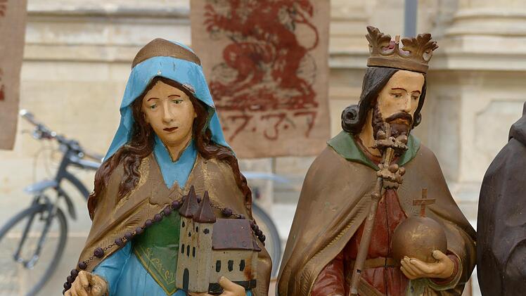 Bambergs berühmtestes Ehepaar als Skulpturen: Heinrich II. und Kunigunde, die allerdings mehr als Madonna daherkam.Foto: Marion Krüger-Hundrup