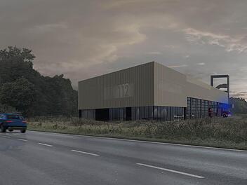 So soll das neue Gerätehaus an der Entlastungsstraße aussehen. Allerdings kostet es nach derzeitigem Standn elf Millionen Euro. Das stellt die Stadt vor erhebliche Probleme. Entwurf: KPlan