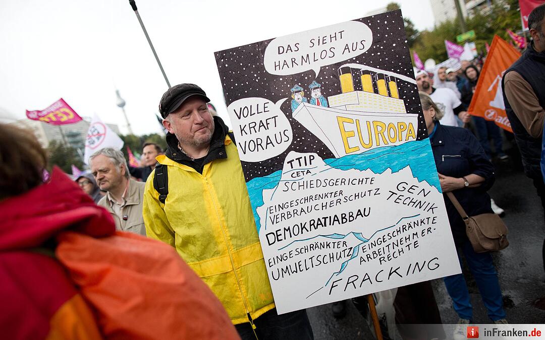 Demonstration gegen die Handelsabkommen