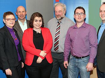 Die SPD-Kandidaten: Sabine Dittmar, Ewald Simon, Victoria May, Robert Römmelt, Sebastian Reuter und Mathias Kihn. Foto: Britz