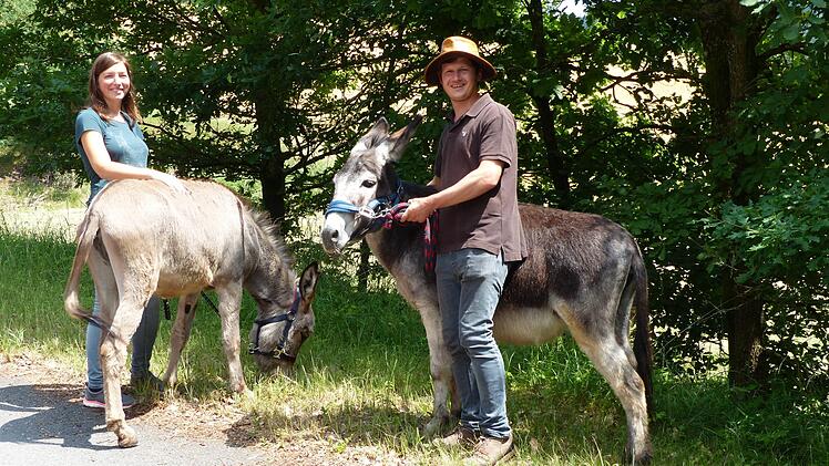 Eine kleine Wanderung mit Eseln rund die "Sch&auml;ferstubn" in H&auml;usles stie&szlig; nicht nur bei Kindern auf gro&szlig;es Interesse.Klaus Schaumberg, AELF