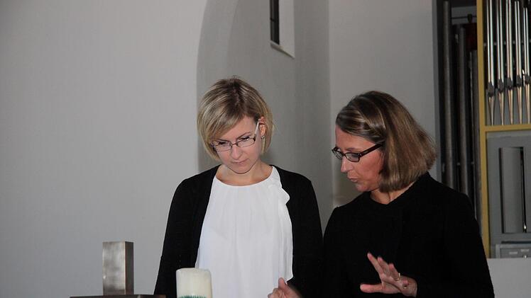 Die neue Geschäftsführerin der Kindertagesstätten, Sabine Hagen (links), mit Pfarrerin Nina Nina-Dorothee Mützlitz Fotos: Richard Sänger