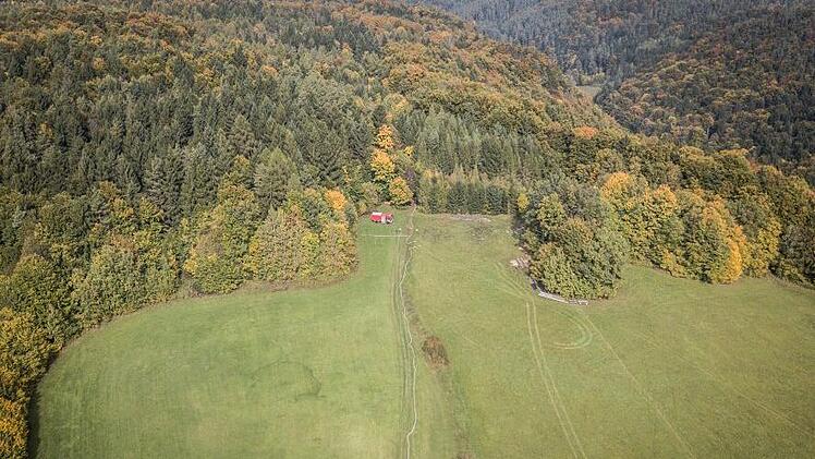 Der Ort der angenommenen Katastrophe aus der Luft.  Foto: KFV Forchheim