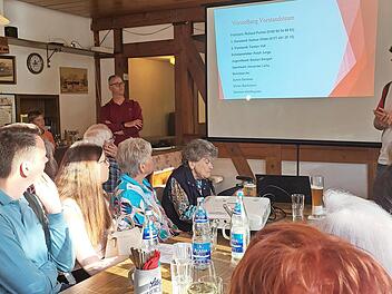 Richard Pucher (vorne rechts) im Tennis-Caf&eacute;