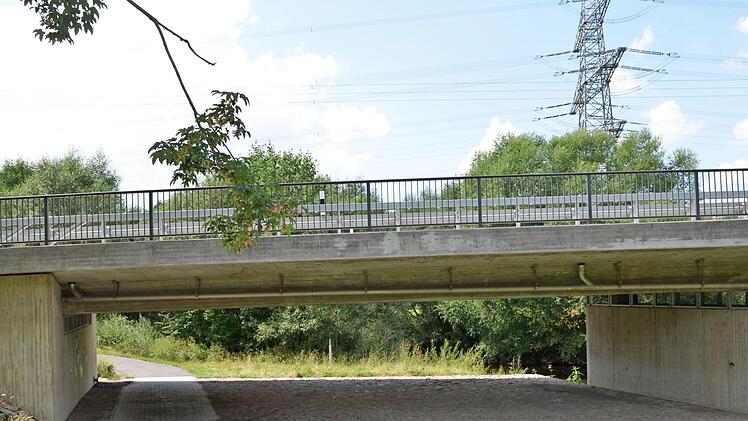 Der Radweg führt von der Straße "Gries" abzweigend unter die Rodachbrücke hindurch.  Foto: Thomas Micheel