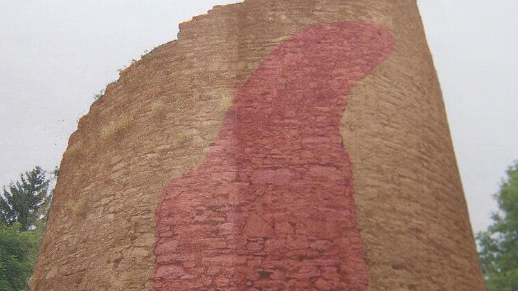 Die rot markierten Stellen sind absolut einsturzgefährdet. Es ist nur eine Frage der Zeit, bis es zum Äußersten kommt.