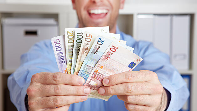 Geld, Zeitarbeit, Branche, M&auml;rz, Freude, Gehalt, Lohn