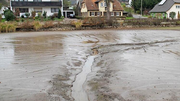 So wird das mit dem Schlittschuhlaufen nichts: Der abgelassene Lettenreuther Weiher war ein Thema bei der Bürgerversammlung.  Foto: Gerda Völk