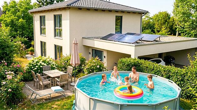 Balkonkraftwerk im Sommer: