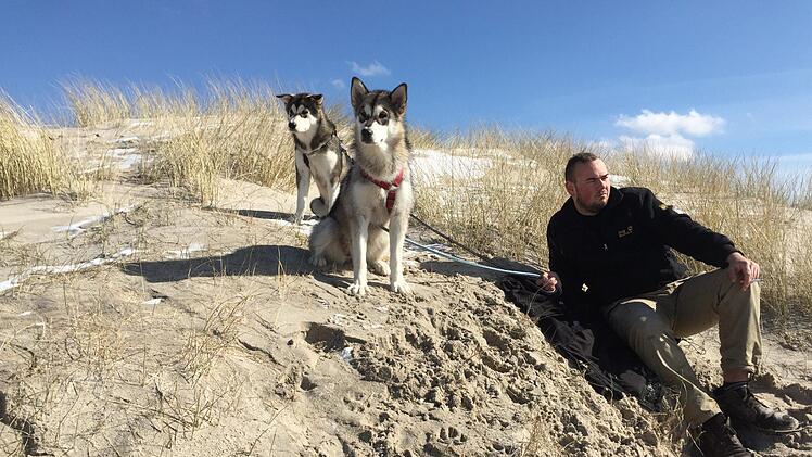Kevin Friedens Reise mit seinen beiden Schlittenhunden beginnt  am Donnerstag, 5. Juli,  früh um 4 Uhr. Foto: privat