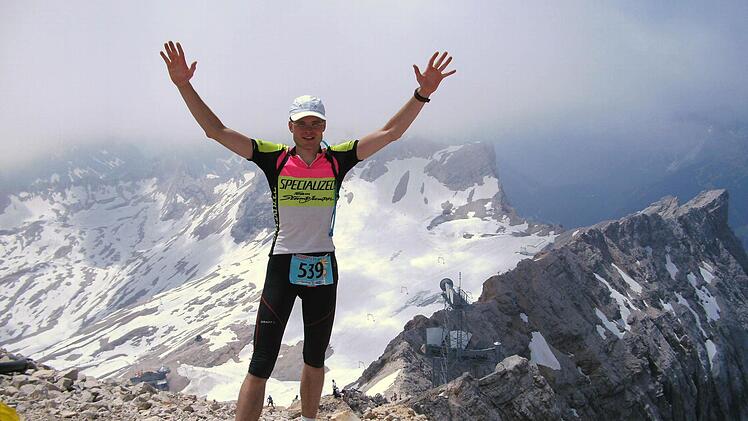 Glücksmoment: Matthias Barsch ist ganz oben auf der Zugspitze angekommen.