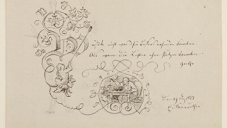 Unter Eugen Napoleon Neureuther wurden die Verzierungen eines Textes zur eigenständigen Kunstform. Repro: Staatsbibliothek Bamberg/Gerald Raab