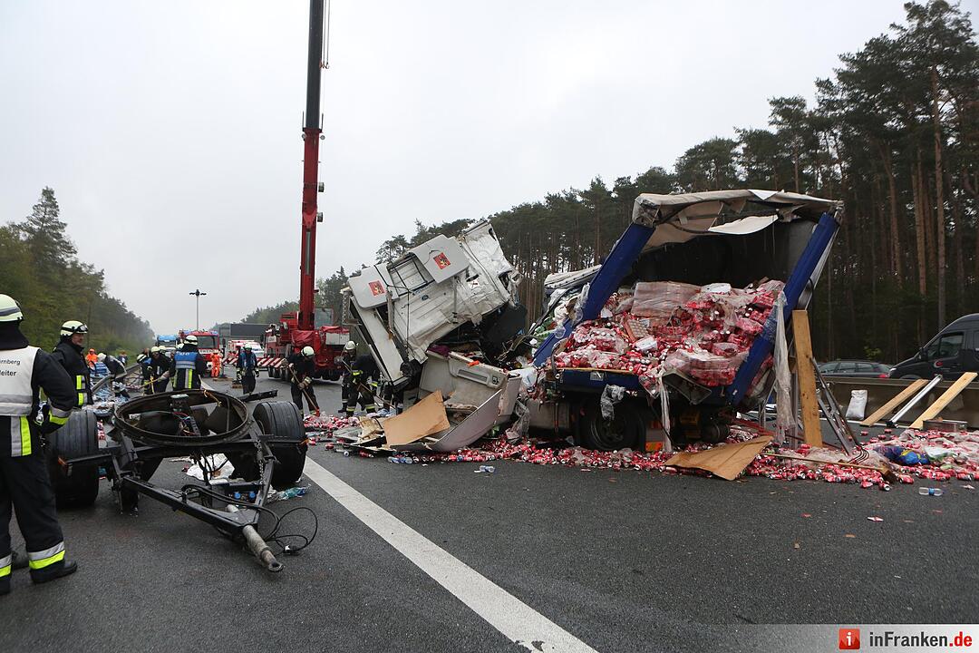 Schwerer Unfall auf A6 im Kreis Roth: Schaulustige behindern Einsatzkräfte