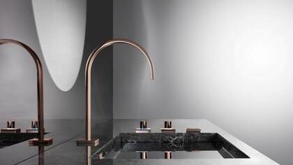 Kupfer gehört zu den Shootingstars bei Design- und Einrichtungsobjekten. Seine neueste Perfektion hat er als Oberfläche für Armaturen gefunden.  Foto: Vereinigung Deutsche Sanitärwirtschaft (VDS)/Dornbracht