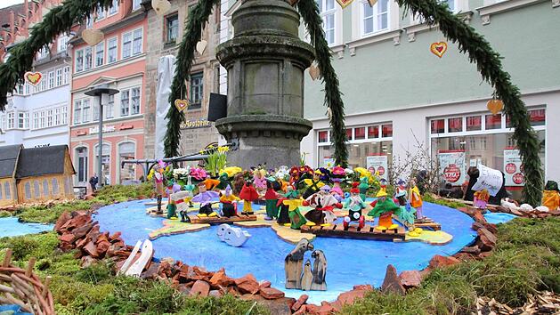 "Unsere Welt" war das Motto am Spenglersbrunnen am Marktplatz.Foto: Julian &Uuml;belhack