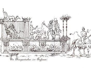 "Die Bierpanscher im Fegfeuer" - Zeichnung  von 1885 Quelle: Staatsbibliothek Bamberg, Repro: Gerald Raab