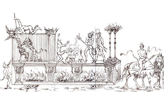 "Die Bierpanscher im Fegfeuer" - Zeichnung  von 1885 Quelle: Staatsbibliothek Bamberg, Repro: Gerald Raab