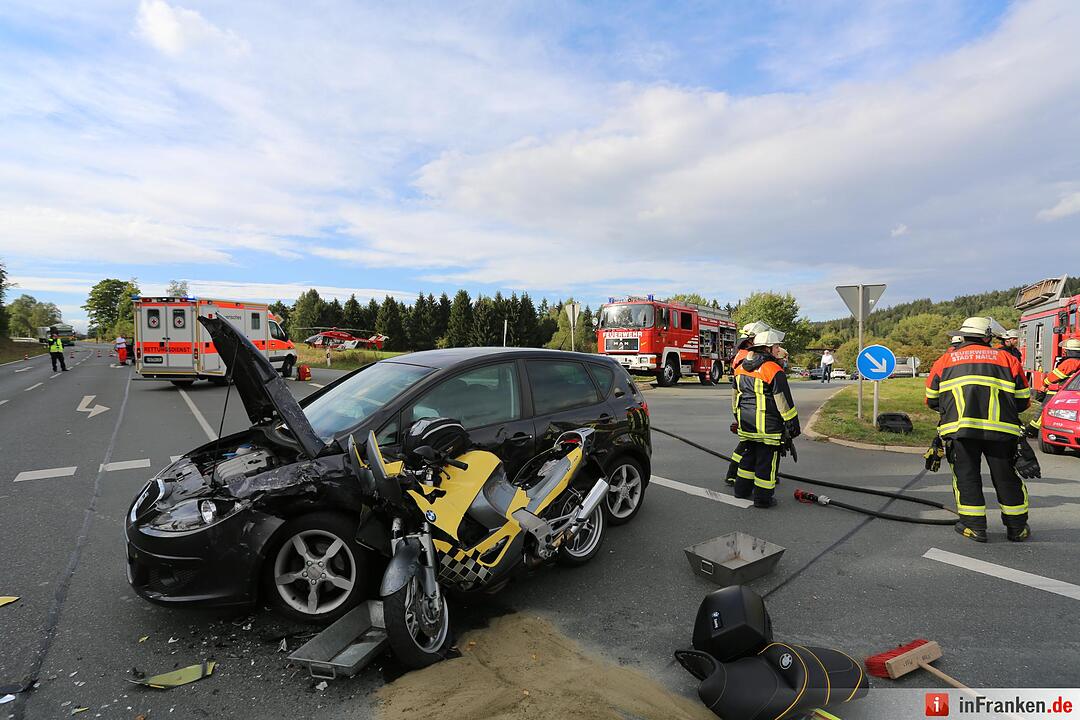 Schwerer Motorradunfall bei Naila