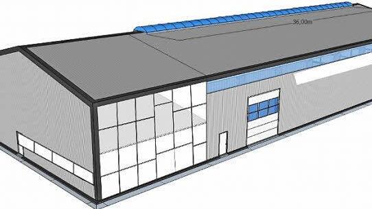 50 Meter lang und 20 Meter breit soll die Halle werden, die André Köstner in Wallenfels bauen will.