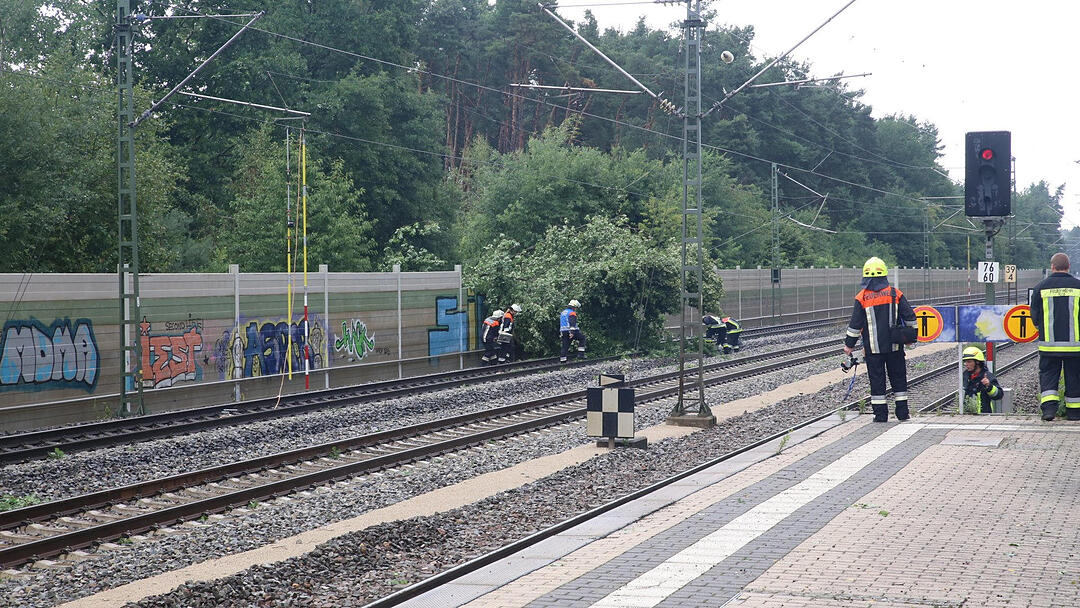 Gewitter über Mittelfranken haben Bäume umstürzen lassen. Im Landkreis Roth war eine Bahnstrecke zeitweise lahmgelegt.