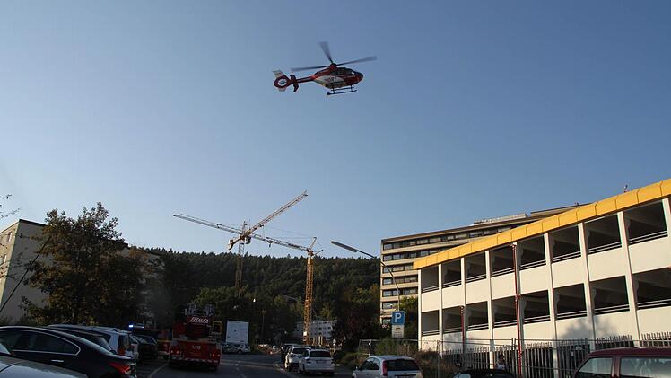 Auch der Rettungshubschrauber wurde alarmiert. Fotos: Jochen Nützel