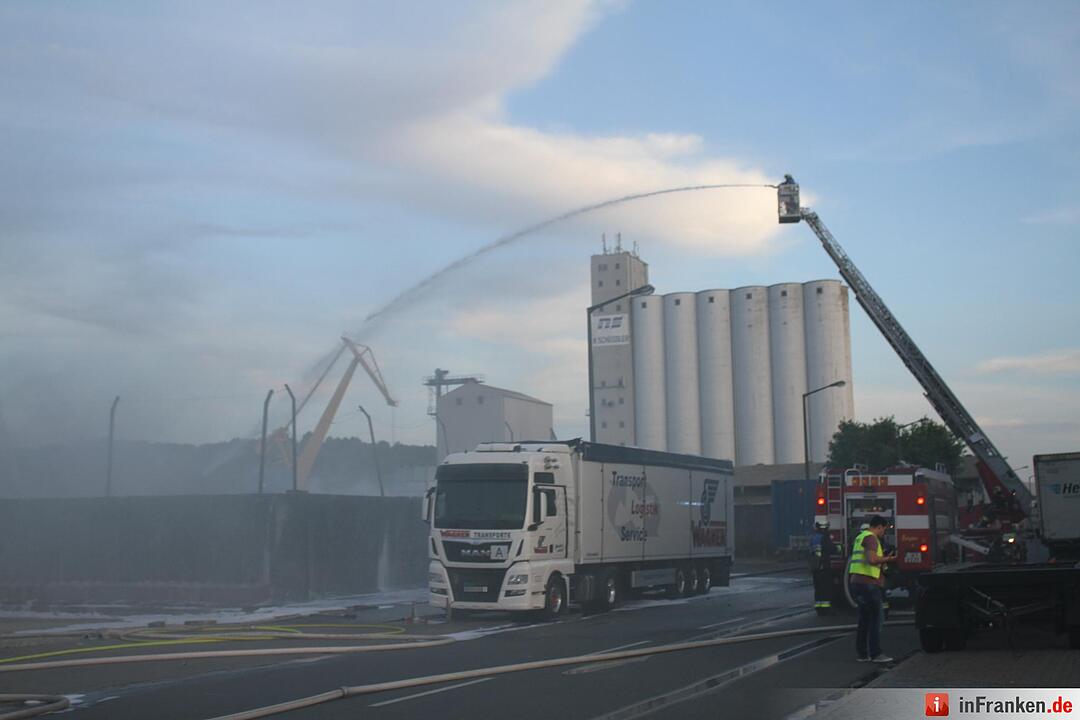 Müllberg am Nürnberger Hafen fängt Feuer – Großeinsatz der Feuerwehr