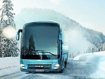 Um sicher zum Wintersport zu kommen, müssen Busunternehmer und Gäste vorbereitet sein.  Foto: MAN/dpp