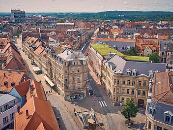 Blick vom Rathausturm auf die Altstadt von F&uuml;rth