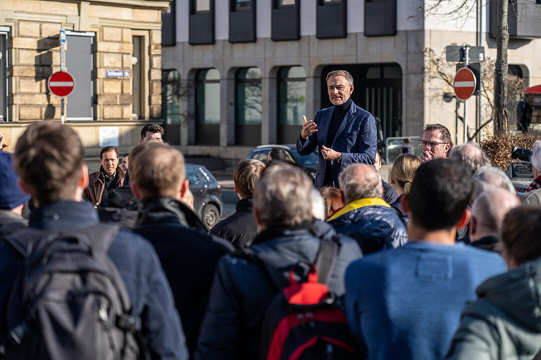 Der Spitzenkandidat der Liberalen gab sich bürgernah.