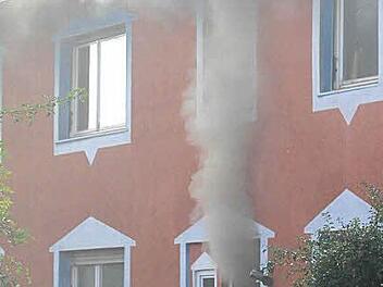 Die Rauchsäule ließ auf einen starken Brand schließen.  Fotos: A. Brandl