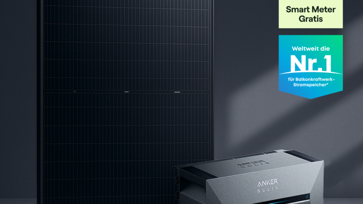 Balkonkraftwerk-Set: Ein Solarmodul mit Anker Solarbank 3 Pro