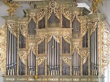 Der imposante Orgelprospekt der Schuke-Orgel in St. Moriz in Coburg wird beim Abschlusskonzert der Meisterschüler erklingen. Foto: Goldbach