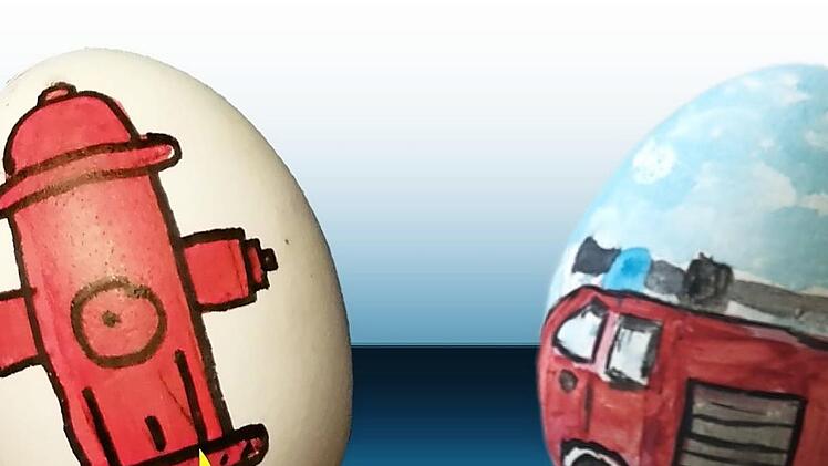 In der ersten Monatsaufgabe dürfen die Jungen und Mädchen der Kinderfeuerwehren Ostereier mit Feuerwehrmotiven bemalen. Der Kreativität sind keine Grenzen gesetzt.
