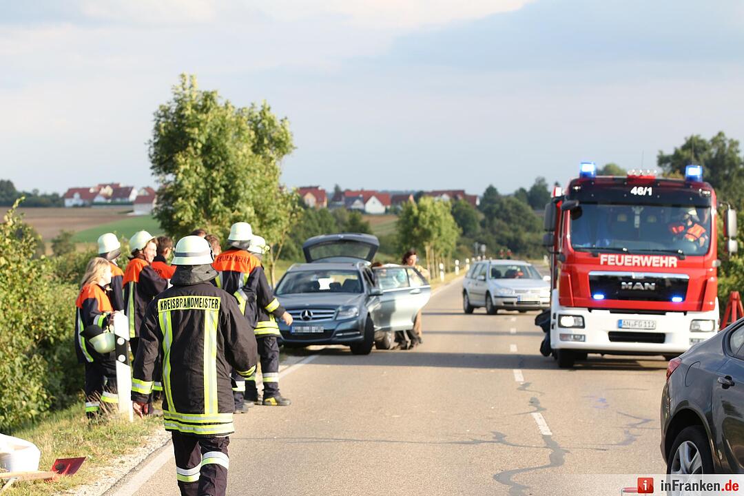 Unfall bei Wassertrüdingen im Landkreis Ansbach
