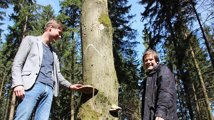 Ralf Bartoniek und Daniel Gareis im Zeyerngrund. Foto: Anna-Lena Deuerling