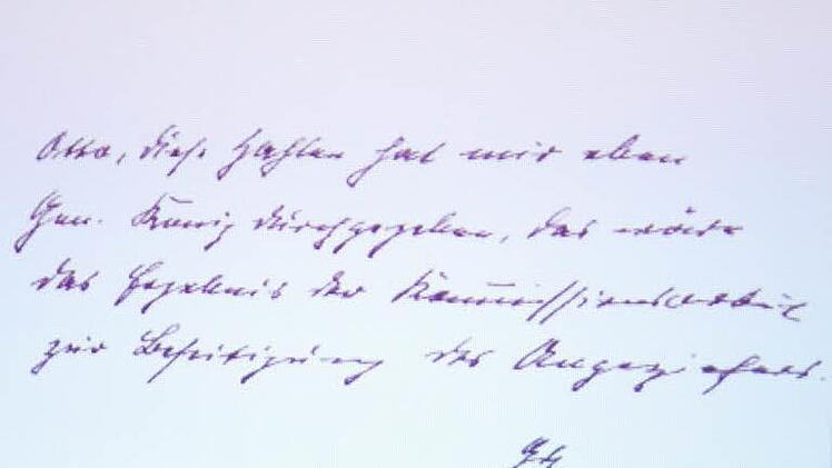 Ein handgeschriebener Eintrag, der unter die Haut geht: "Otto, diese Zahlen hat mir eben der Genosse König durchgegeben, das wäre das Ergebnis der Kommissionsarbeit zur Beseitigung des Ungeziefers". Fotos: Simon Albrecht