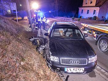 1,6 Promille: 21 J&auml;hriger kracht innerorts gegen Laternenmast