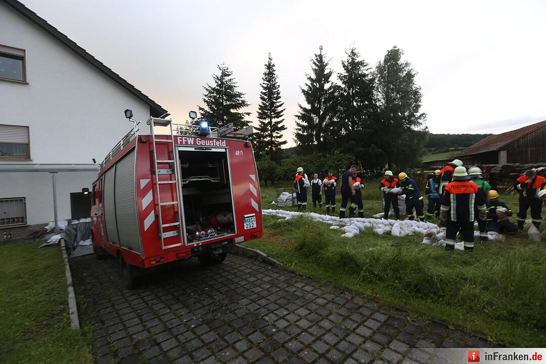 Schweres Hochwasser in Teilen Unterfrankens