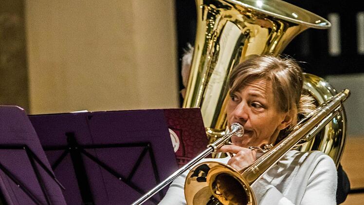 Der Posaunenchor St. Moriz spielte unter Leitung von Peter Stenglein Bläsermusik aus alter und neuer Zeit. Foto: Jochen Berger