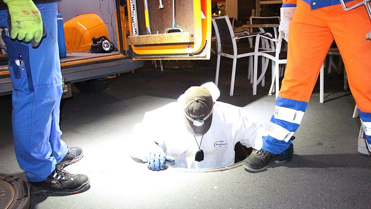 Grundwassermessung unter dem Kliegl-Platz von Bad Kissingen. Benedikt Borst