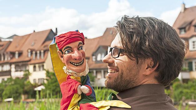 Florian Herrnleben sorgt mit dem Bamberger Kasperl auf der Sandkerwa wieder für Spaß.