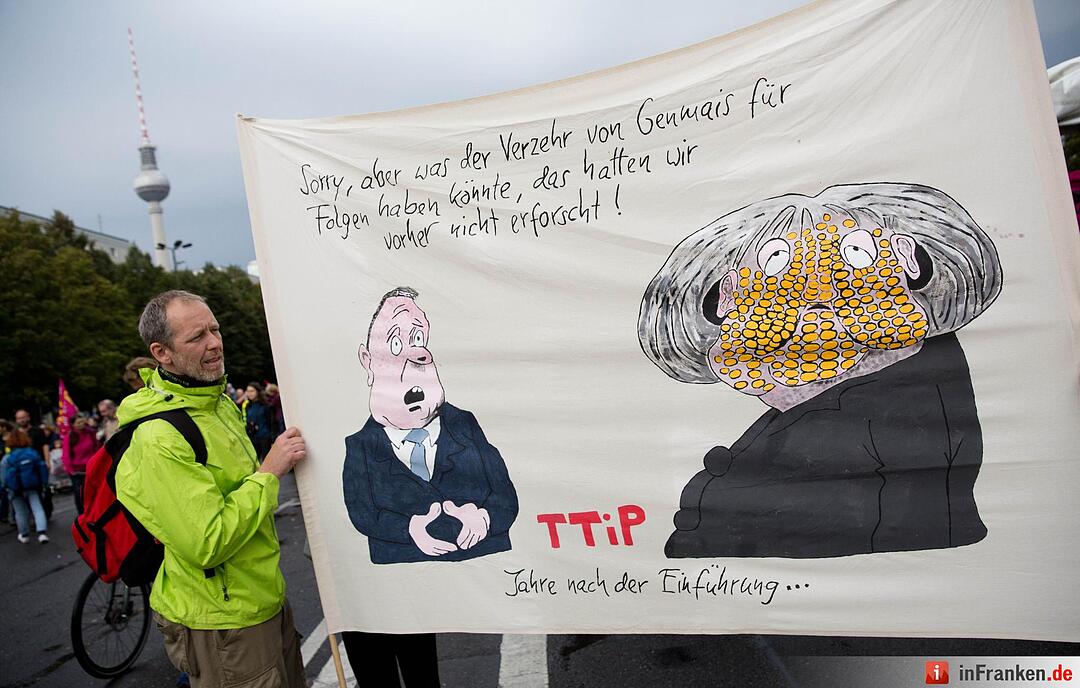 Demonstration gegen die Handelsabkommen