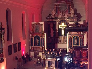 Eindrucksvoll präsentierte sich die Nacht der offenen Kirche auf dem Volkersberg. Foto: Arnold Brust